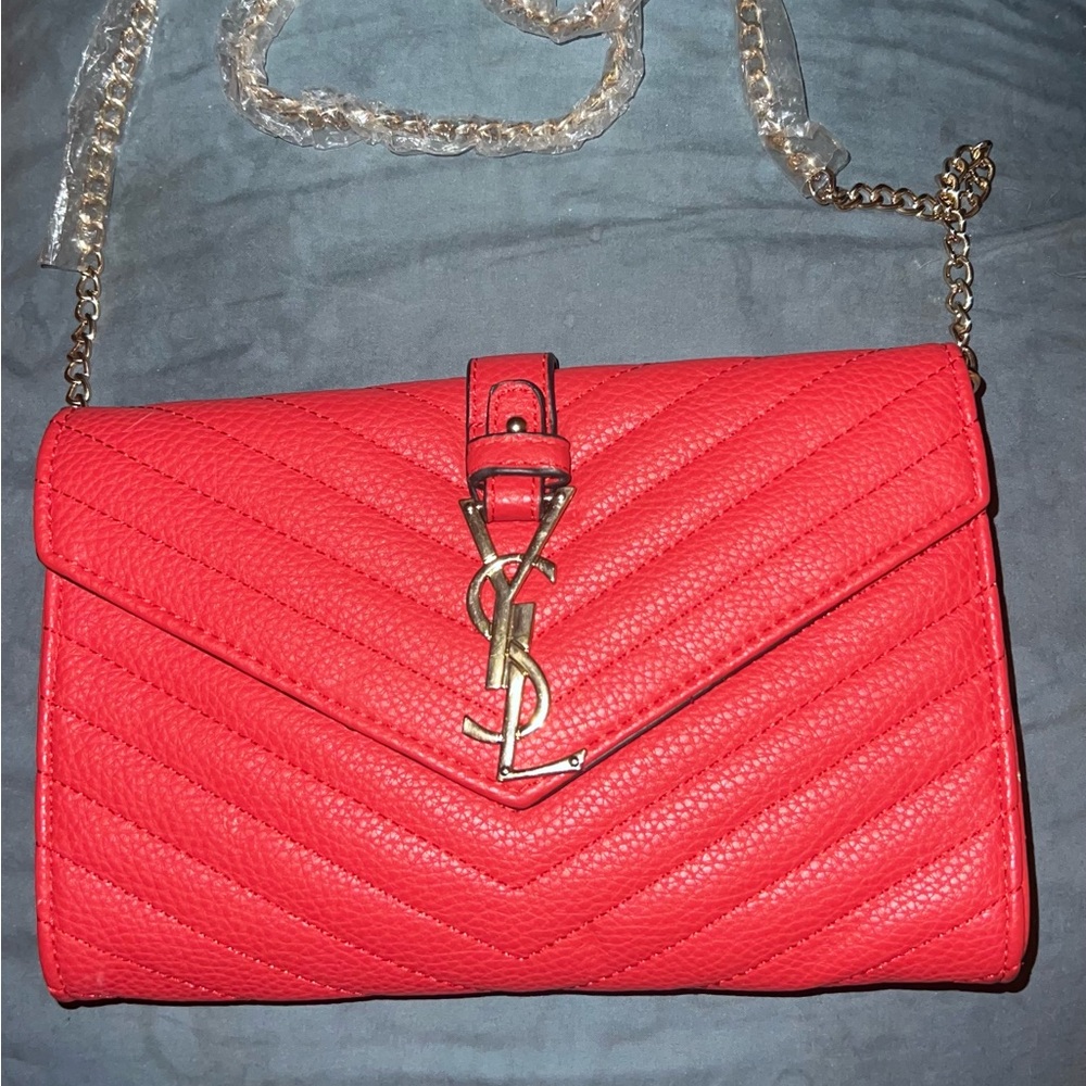 Yves Saint Laurent Red Quilted Crossbody Bag
